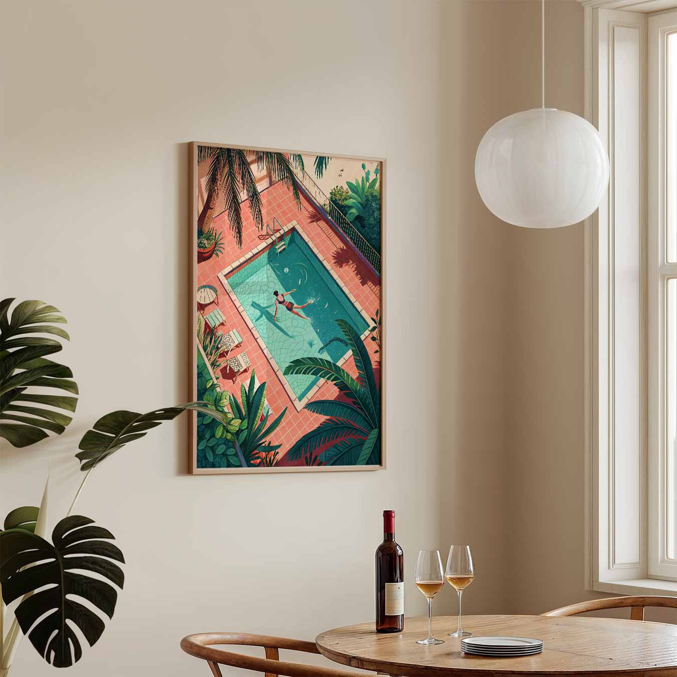 Zwembad Illustratie Poster-WallArtistic