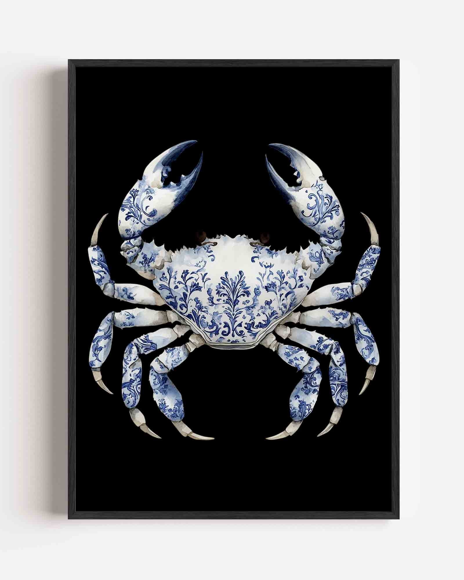 Blauw witte krab Poster