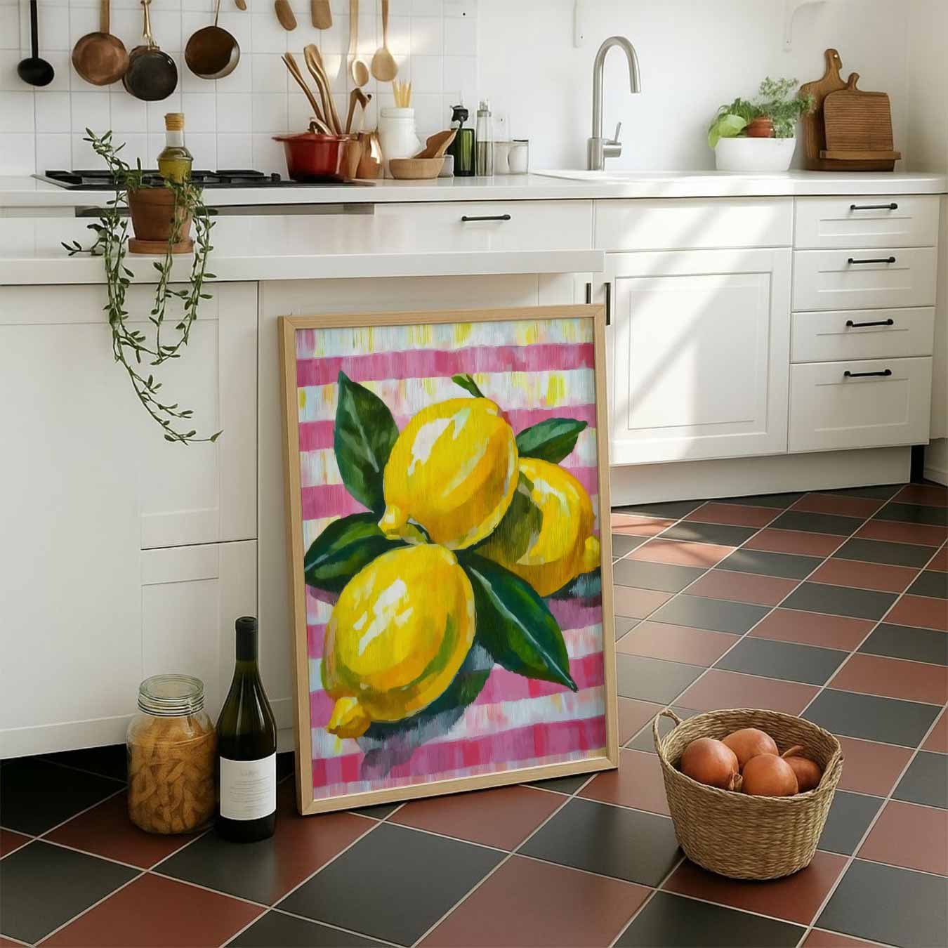 Zomerse Citroen Schilderij Poster-WallArtistic