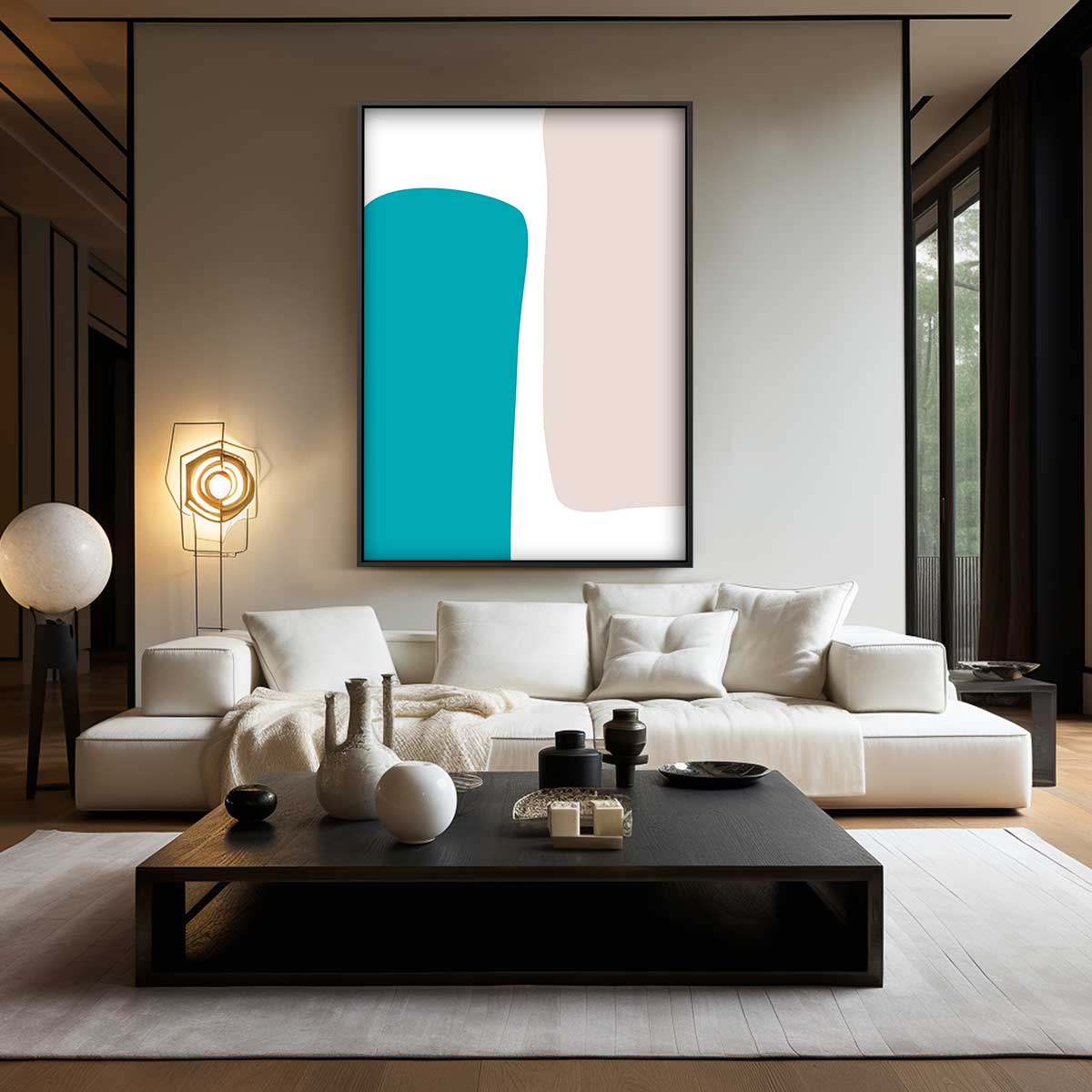 Vloeiende Vormen Duet Kunstwerk-canvas-dibond-plexiglas-wanddecoratie-WallArtistic