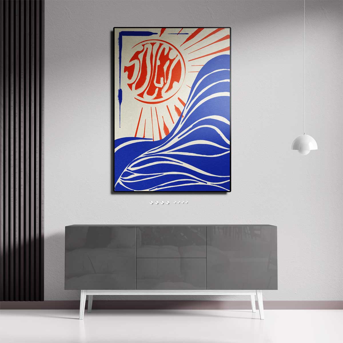 Zon en Golven Abstract Kunstwerk-canvas-dibond-plexiglas-wanddecoratie-WallArtistic