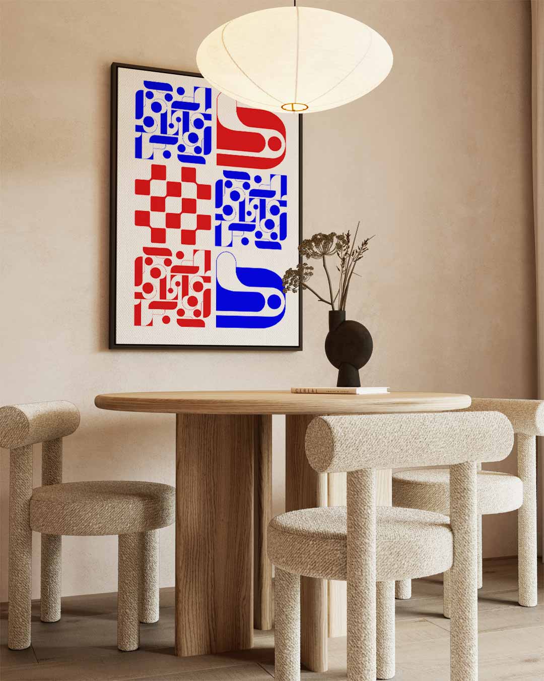 Kleurrijke Geometrische Abstractie Kunstwerk-canvas-dibond-plexiglas-wanddecoratie-WallArtistic