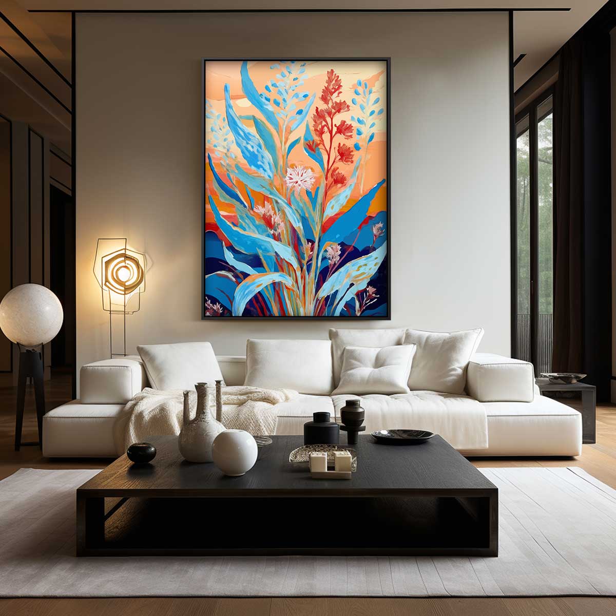 Kleurrijke Bloemenzee Kunstwerk-canvas-dibond-plexiglas-wanddecoratie-WallArtistic