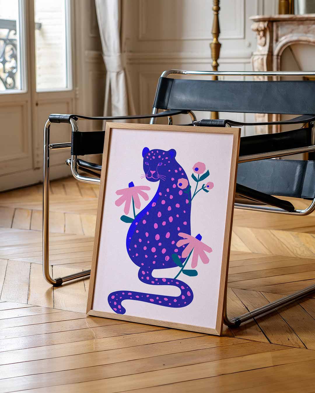 Vrolijke Luipaard Kunstprint Poster