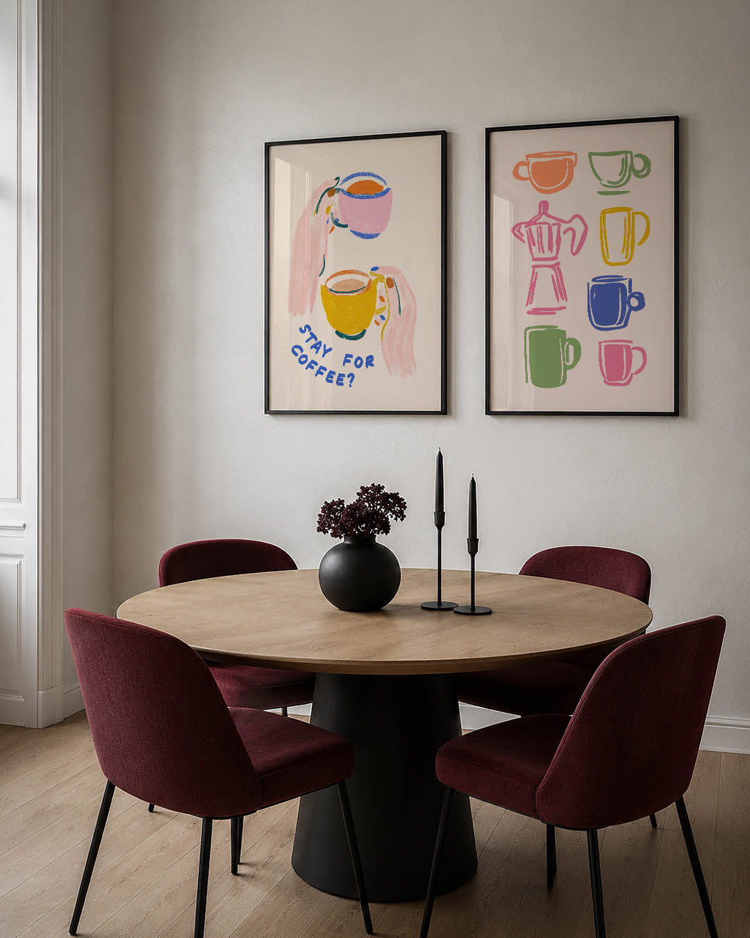 Kleurrijke koffiemomenten Posterset