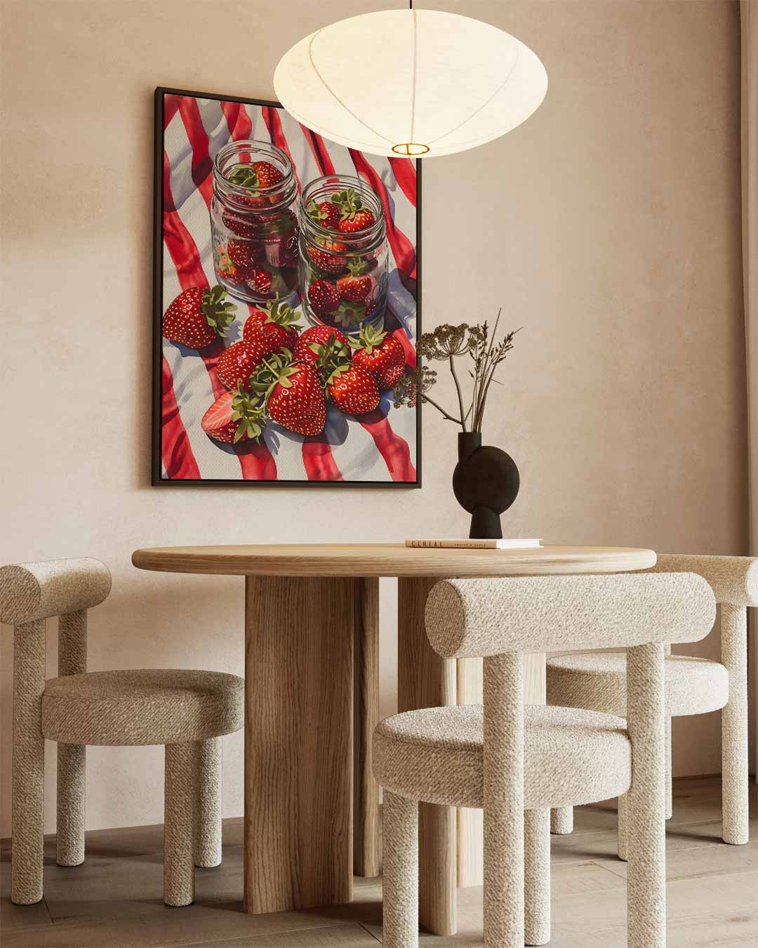 Aardbeien in Potten Schilderij Kunstwerk-canvas-dibond-plexiglas-wanddecoratie-WallArtistic