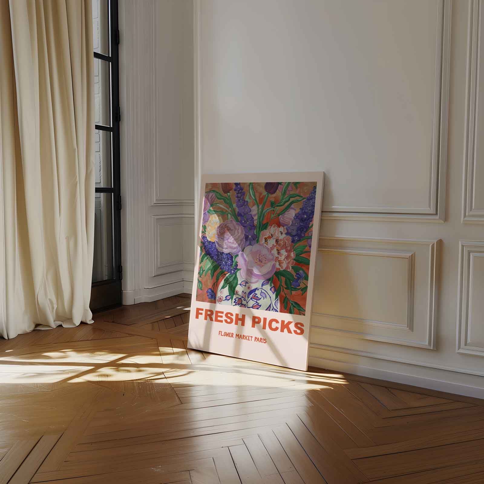 Bloemenmarkt Parijs Kunstwerk-canvas-dibond-plexiglas-wanddecoratie-WallArtistic