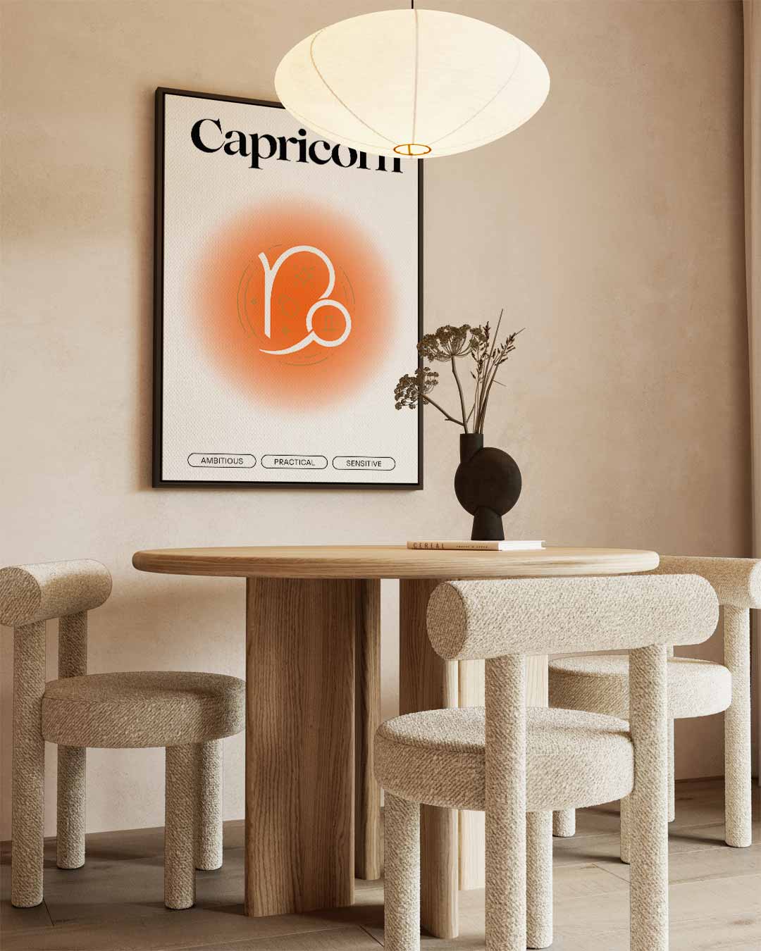 Capricorn Symbool Portret Kunstwerk-canvas-dibond-plexiglas-wanddecoratie-WallArtistic