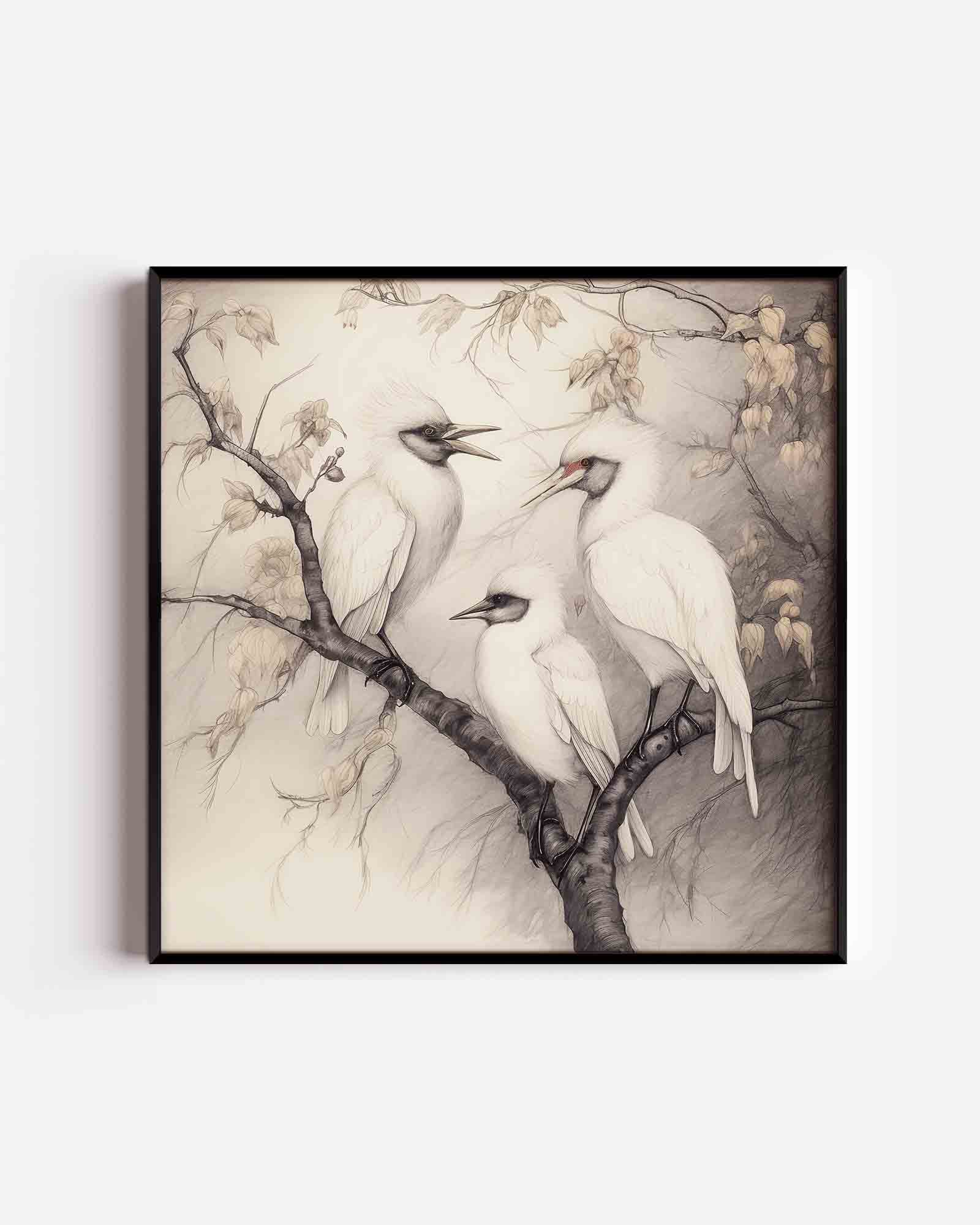 Vogels op tak Poster