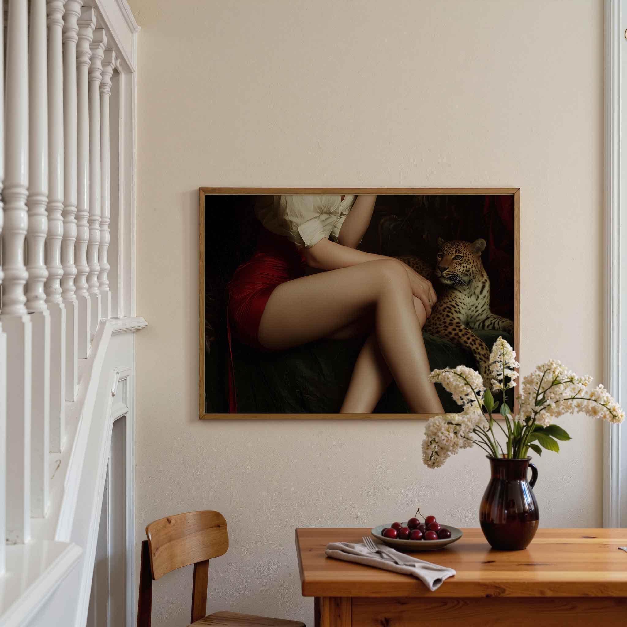 Vrouw met luipaard Poster