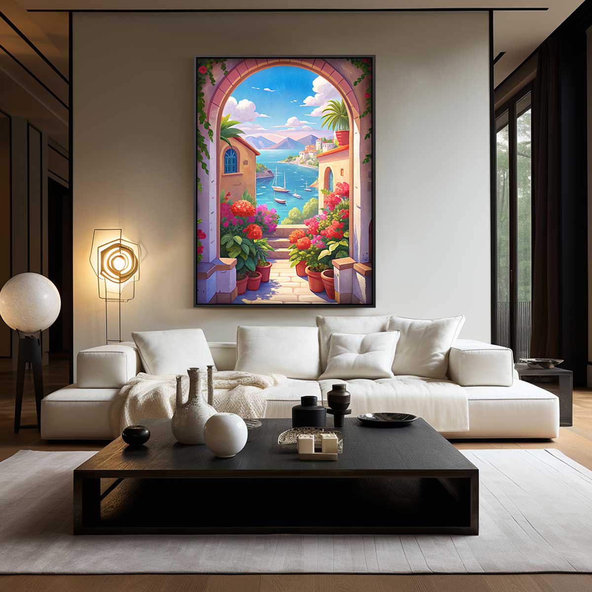 Mediterraans Paradijs Kunstwerk-canvas-dibond-plexiglas-wanddecoratie-WallArtistic