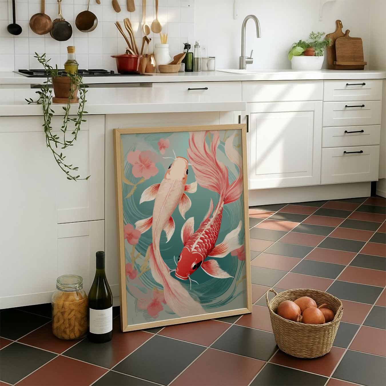 Betoverende Koi Vijver Poster-WallArtistic