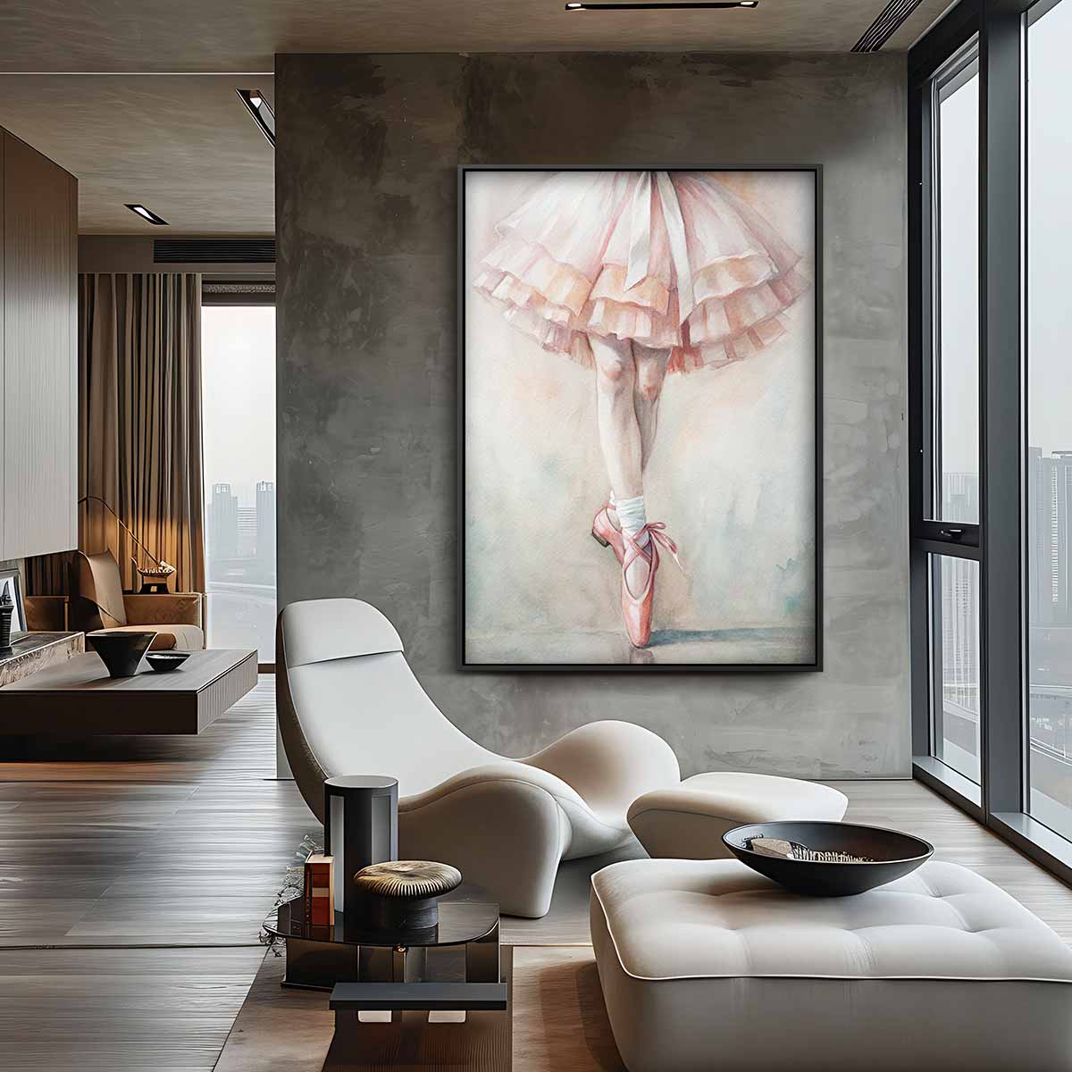 Balletdromen in Pastel Kunstwerk-canvas-dibond-plexiglas-wanddecoratie-WallArtistic