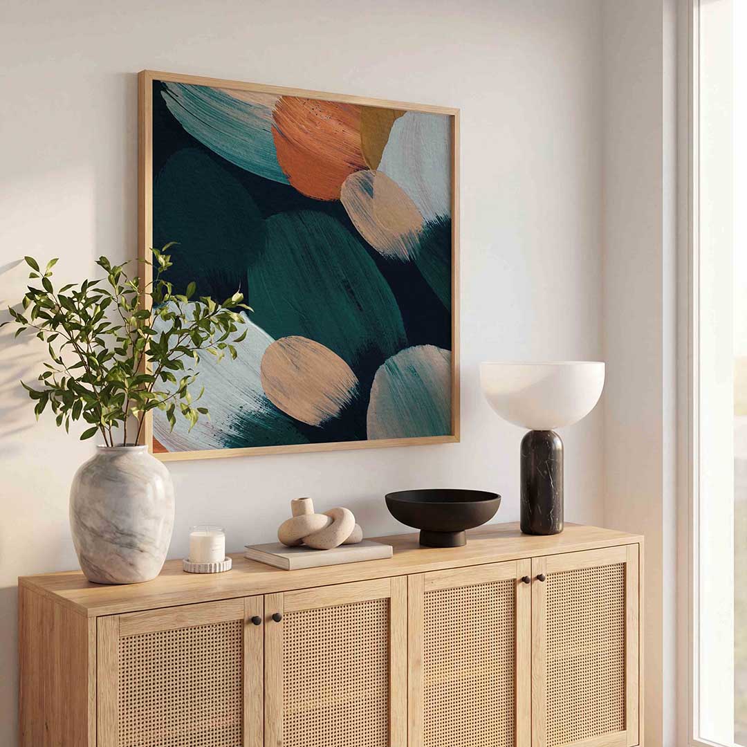 Abstracte penseelstreken Poster