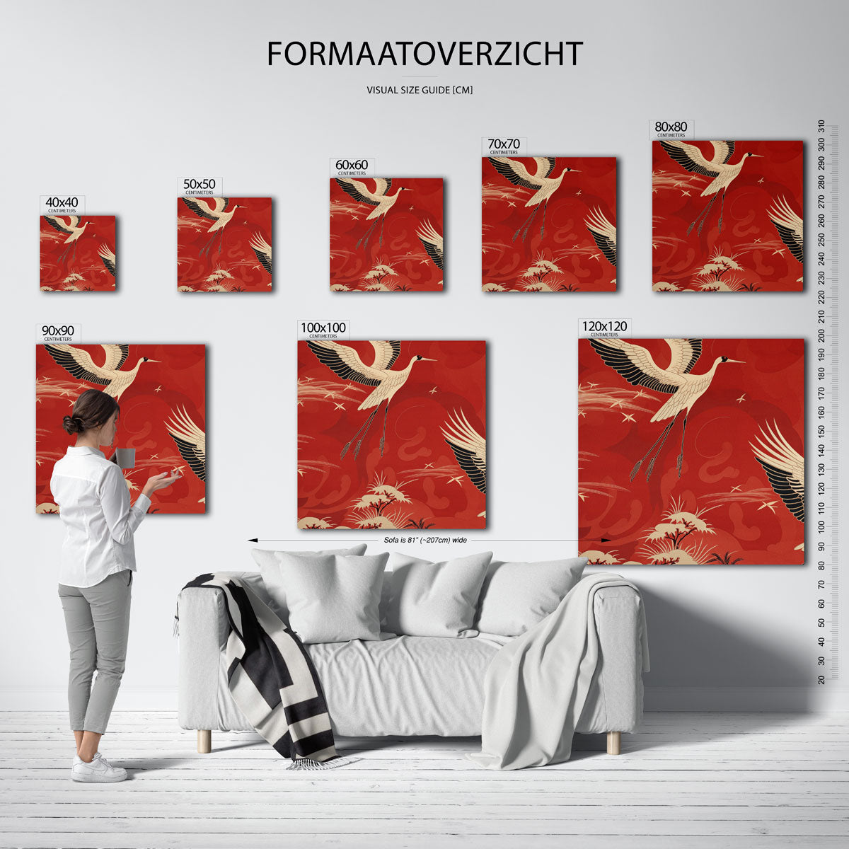 Vliegende kraanvogel Poster