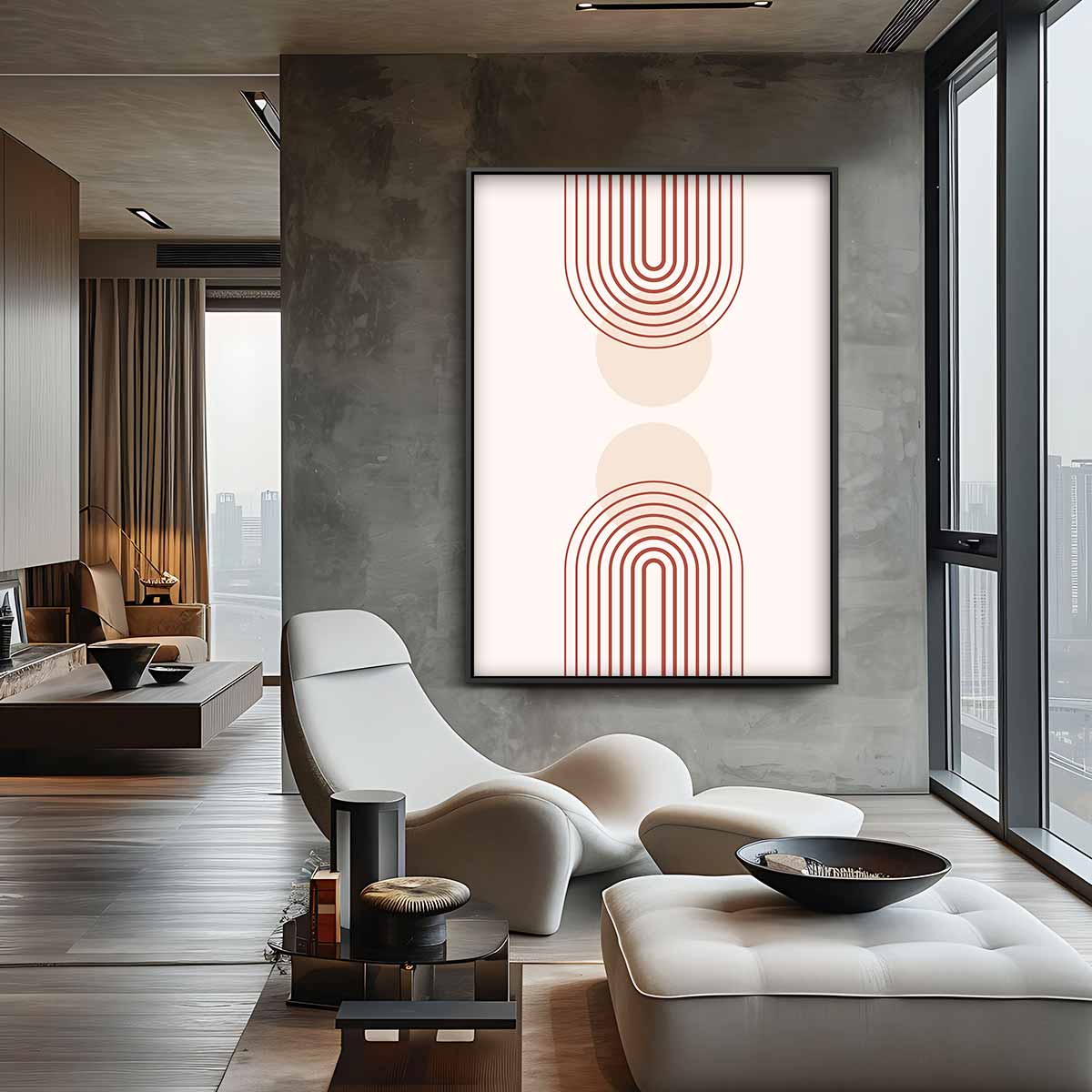 Retro Geometrisch Wandkunst Kunstwerk-canvas-dibond-plexiglas-wanddecoratie-WallArtistic