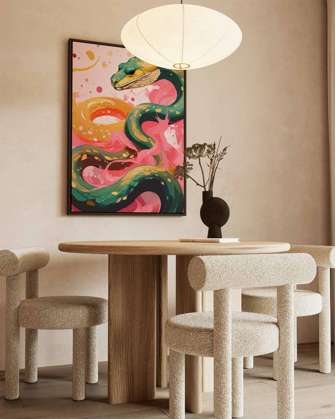 Kleurrijke Slangenpracht Kunstwerk-canvas-dibond-plexiglas-wanddecoratie-WallArtistic