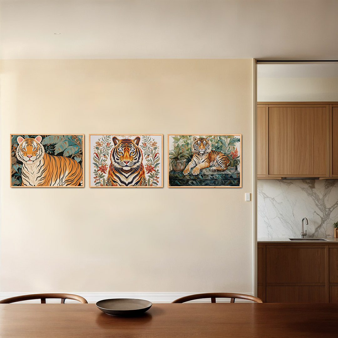 Tijger en bladeren Posterset