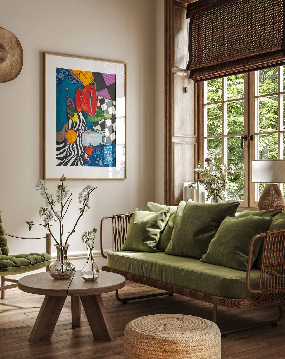 Kleurvolle Abstracte Fruitschaal Poster