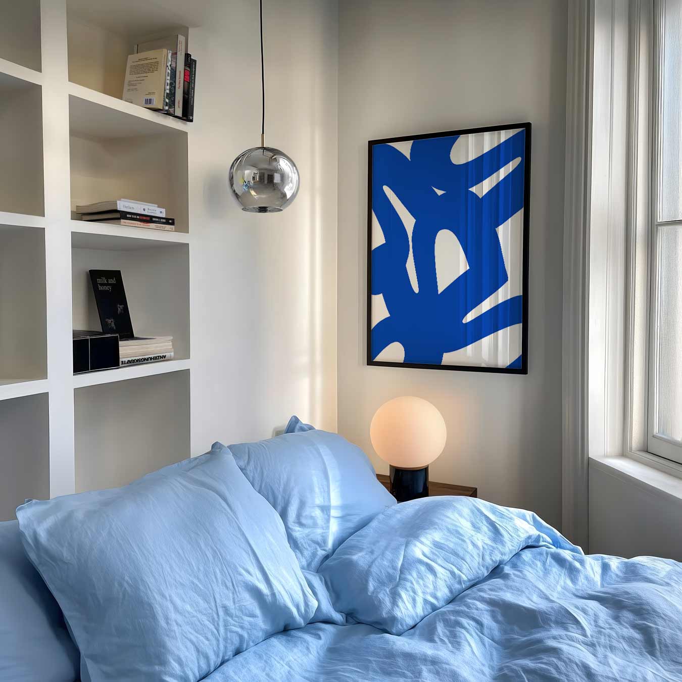 Abstracte Blauwe Vibes Poster-WallArtistic