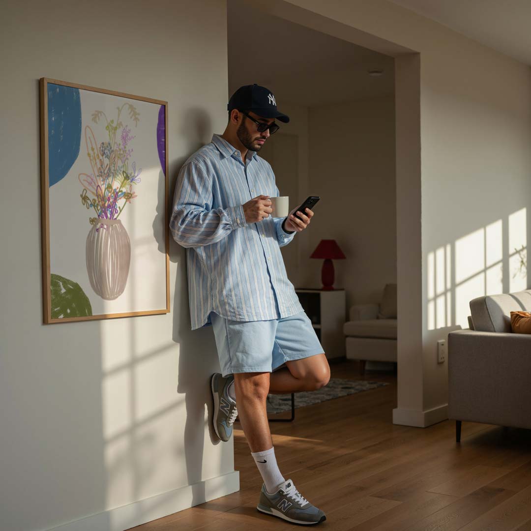 Bloeiende Vaas Tekening Poster-WallArtistic