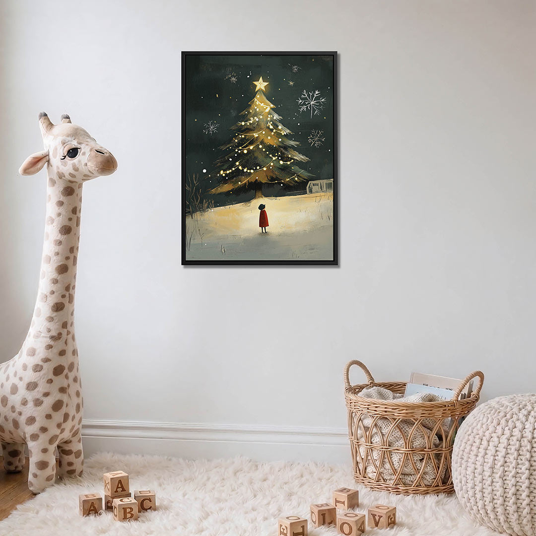 Kerstboom en kind Kunstwerk