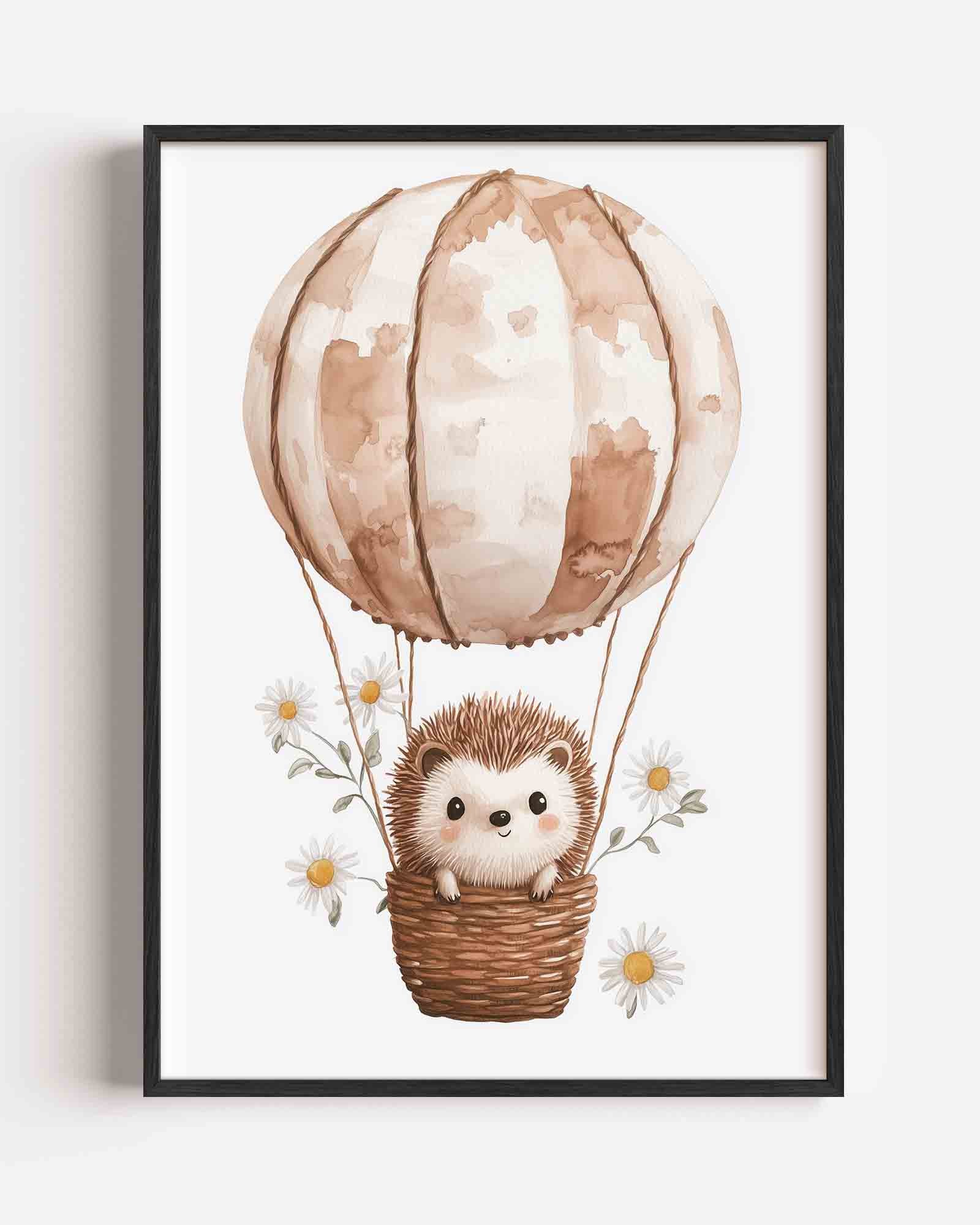 Egel in luchtballon Poster