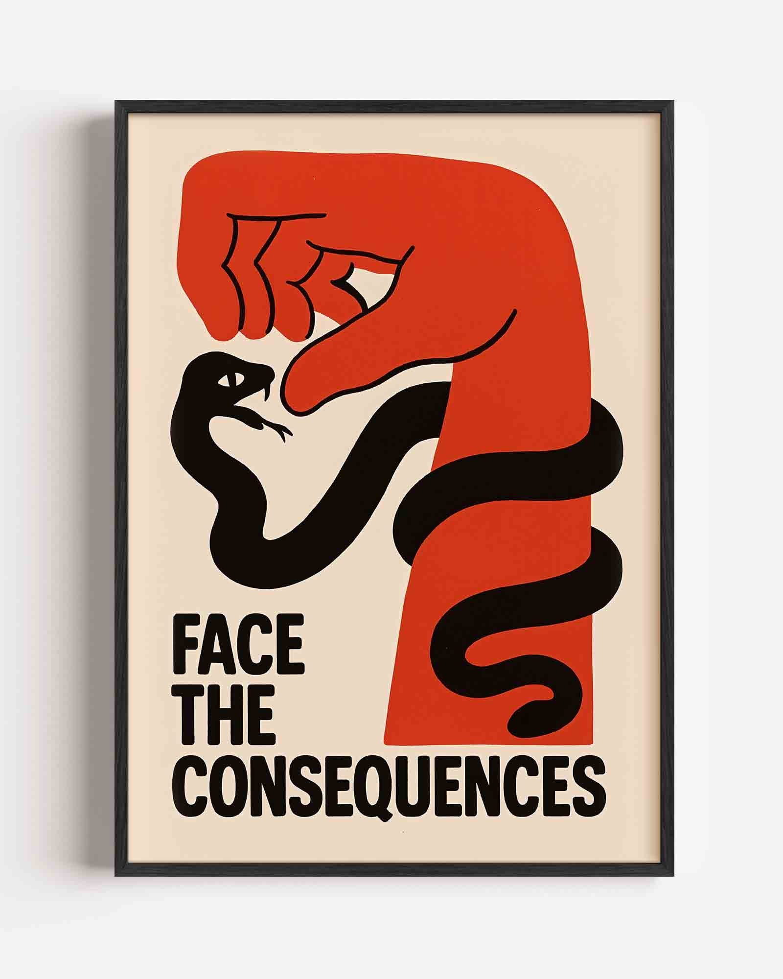 Hand en slang Poster