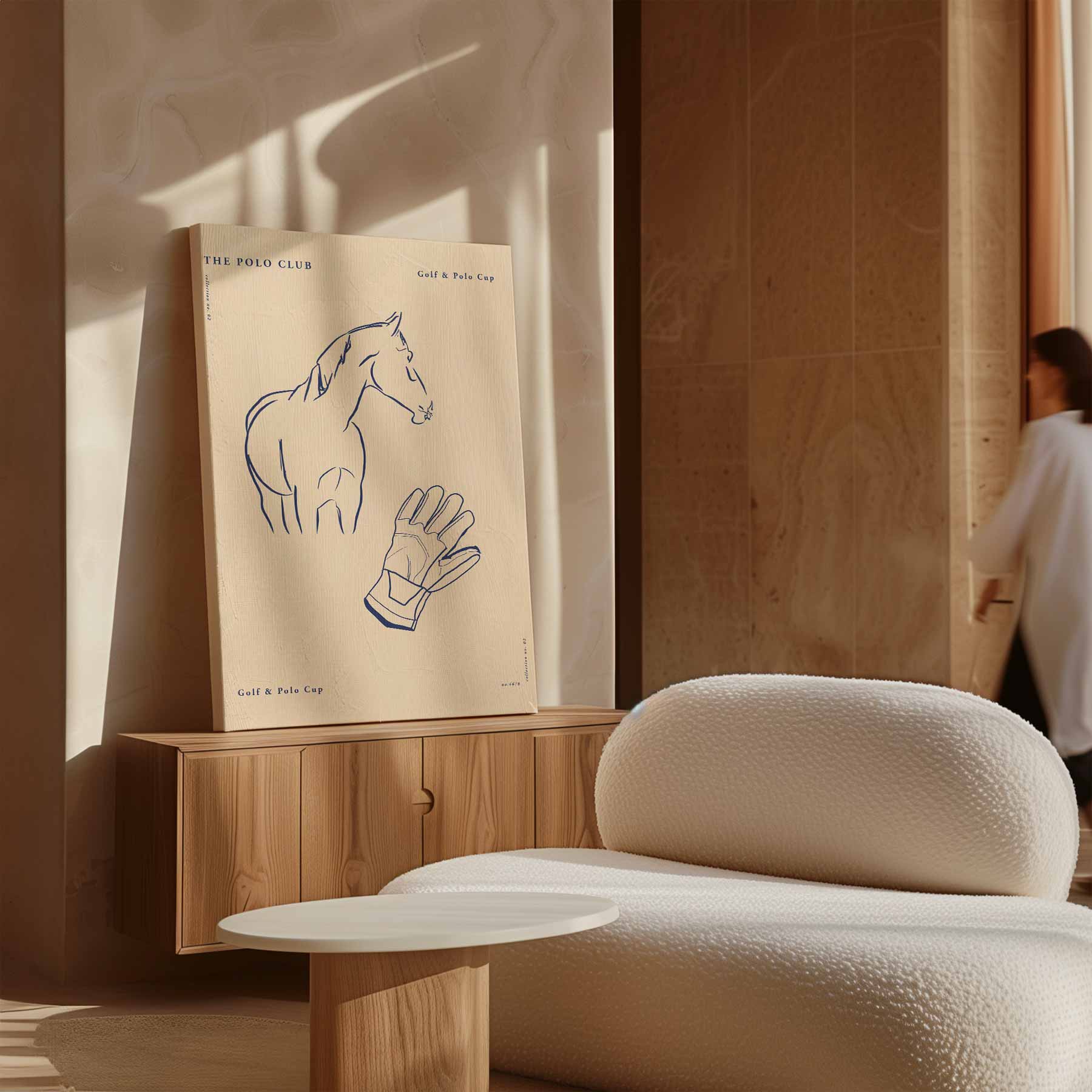Elegante Paardenschets Kunstwerk-canvas-dibond-plexiglas-wanddecoratie-WallArtistic