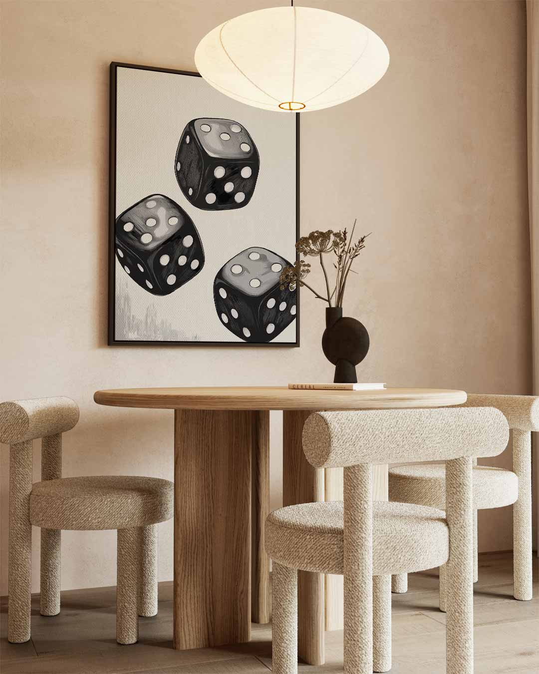 Dansende Dobbelstenen Kunstwerk-canvas-dibond-plexiglas-wanddecoratie-WallArtistic