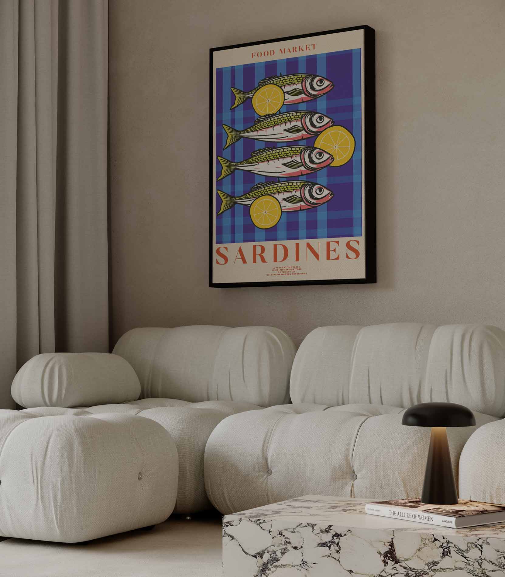 Vrolijke Sardientjes Kunstwerk-canvas-dibond-plexiglas-wanddecoratie-WallArtistic