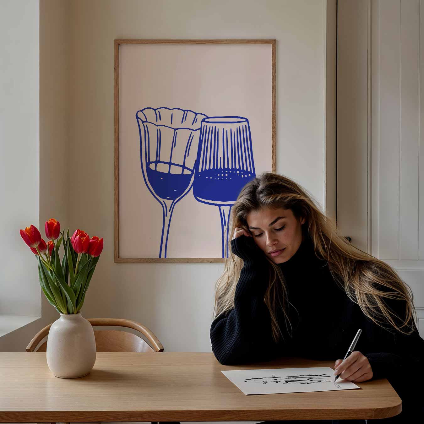 Stijlvolle Glasillustratie Poster