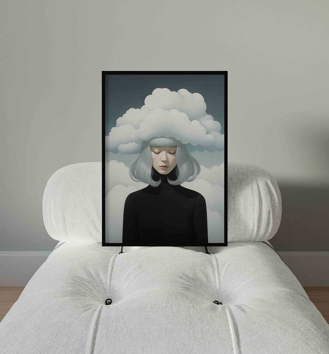 Vrouw met wolken Poster