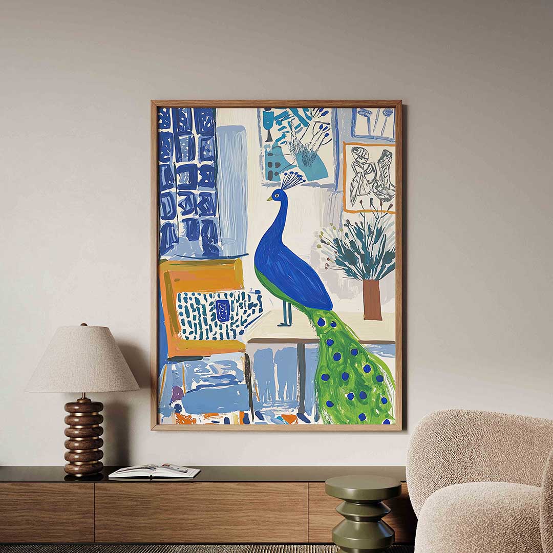 Pauw in interieur Poster