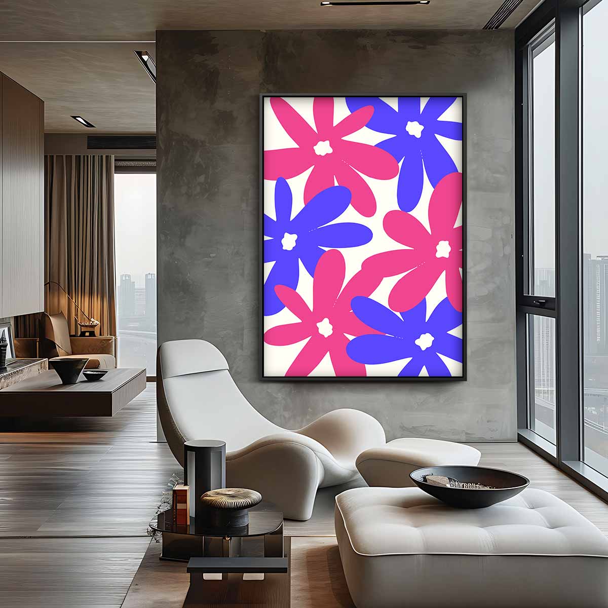 Kleurrijke Bloemenexplosie Kunstwerk-canvas-dibond-plexiglas-wanddecoratie-WallArtistic