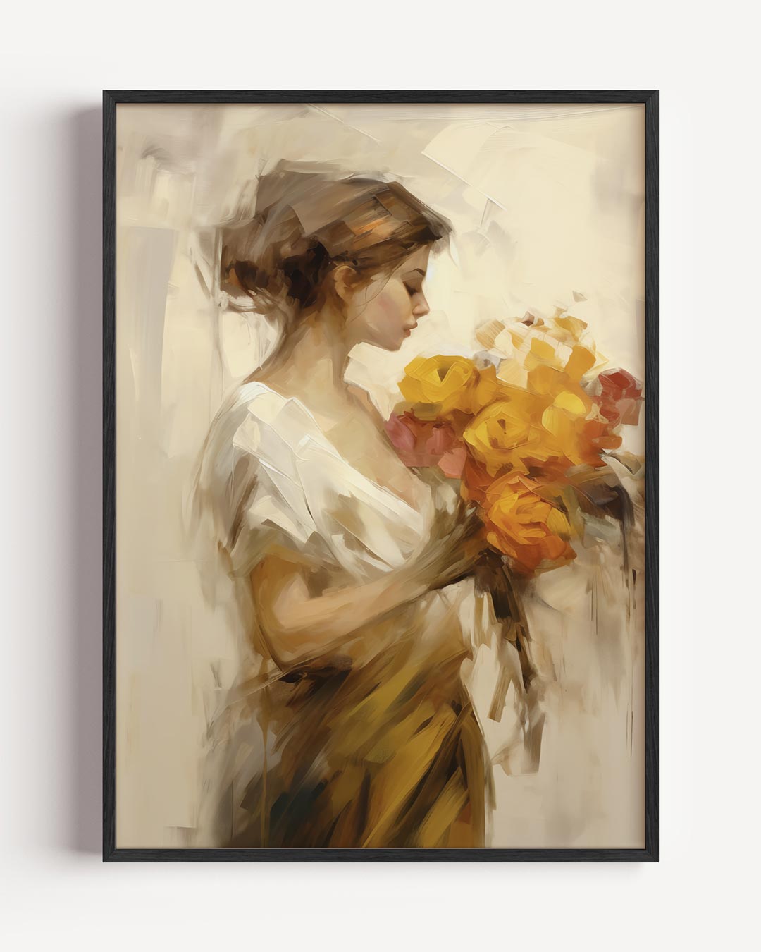 Zachte Dromer met Bloemen Poster-WallArtistic