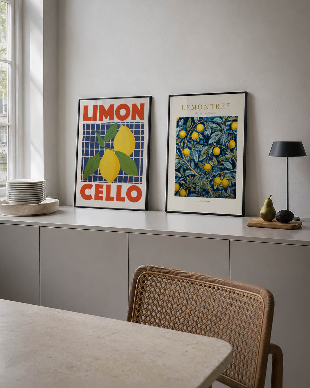 Citroen en ruitjes Posterset