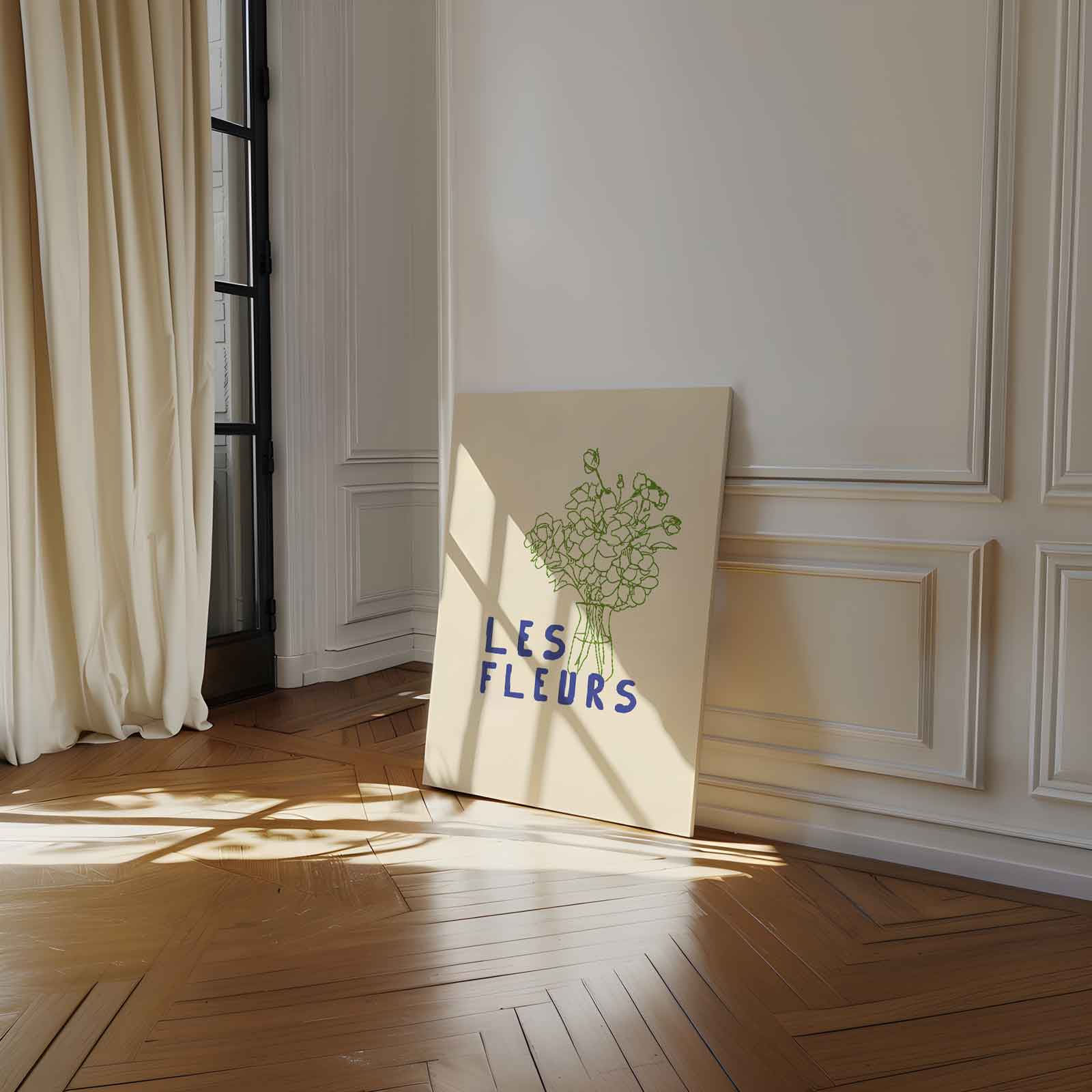 Les Fleurs Minimalistische Bloemenkunst Kunstwerk-canvas-dibond-plexiglas-wanddecoratie-WallArtistic