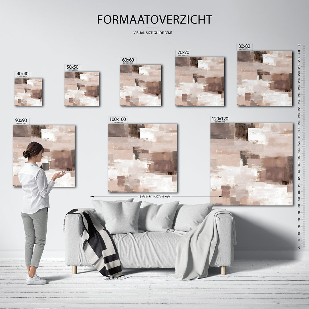 Zachte aardetinten compositie Kunstwerk