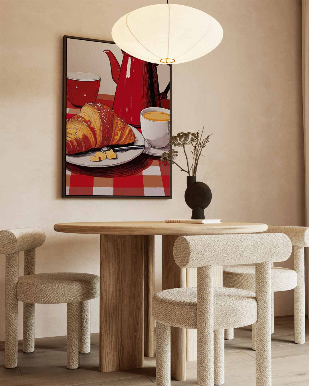 Ontbijtgenot in Rood Kunstwerk-canvas-dibond-plexiglas-wanddecoratie-WallArtistic