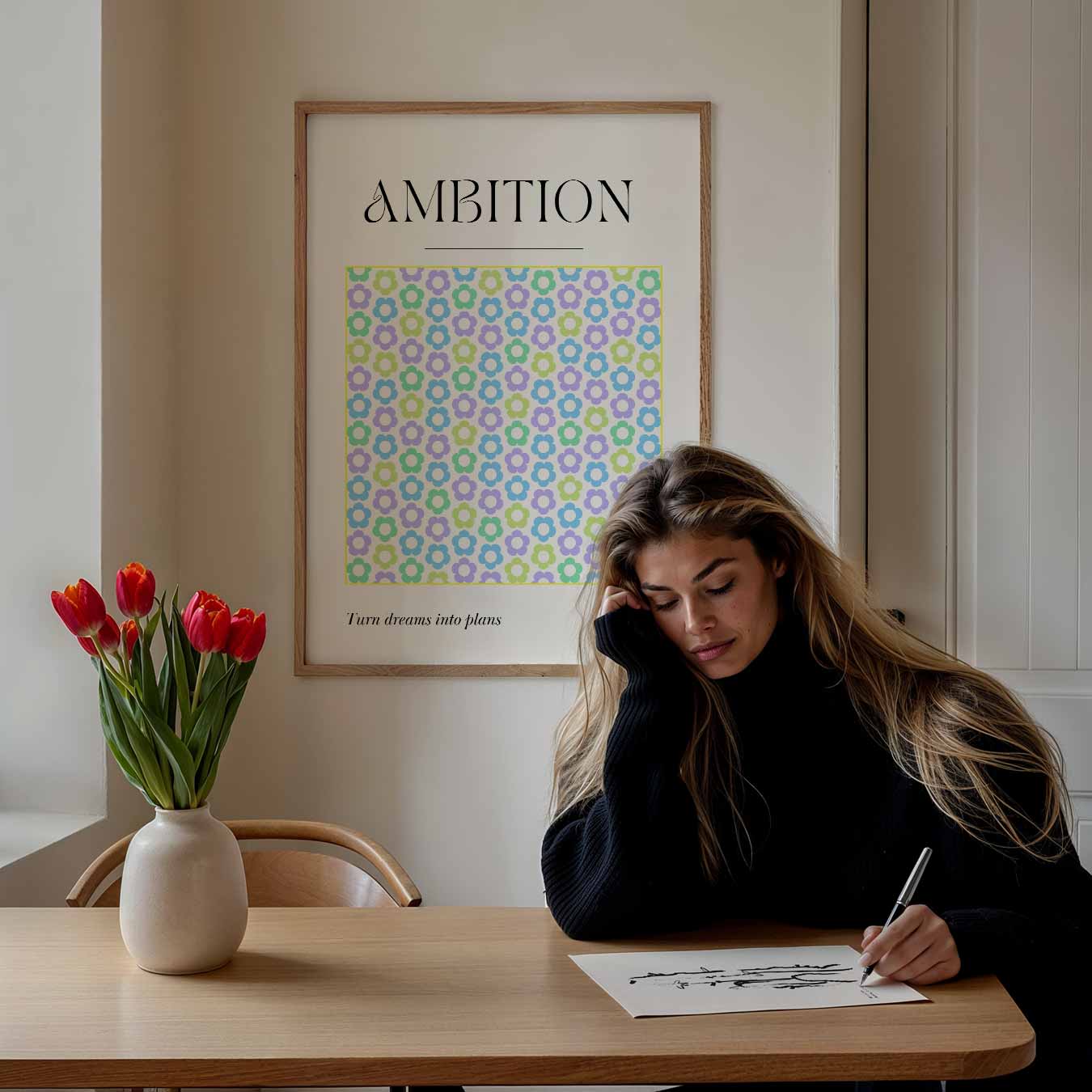 Inspirerende Bloemenambitie Poster