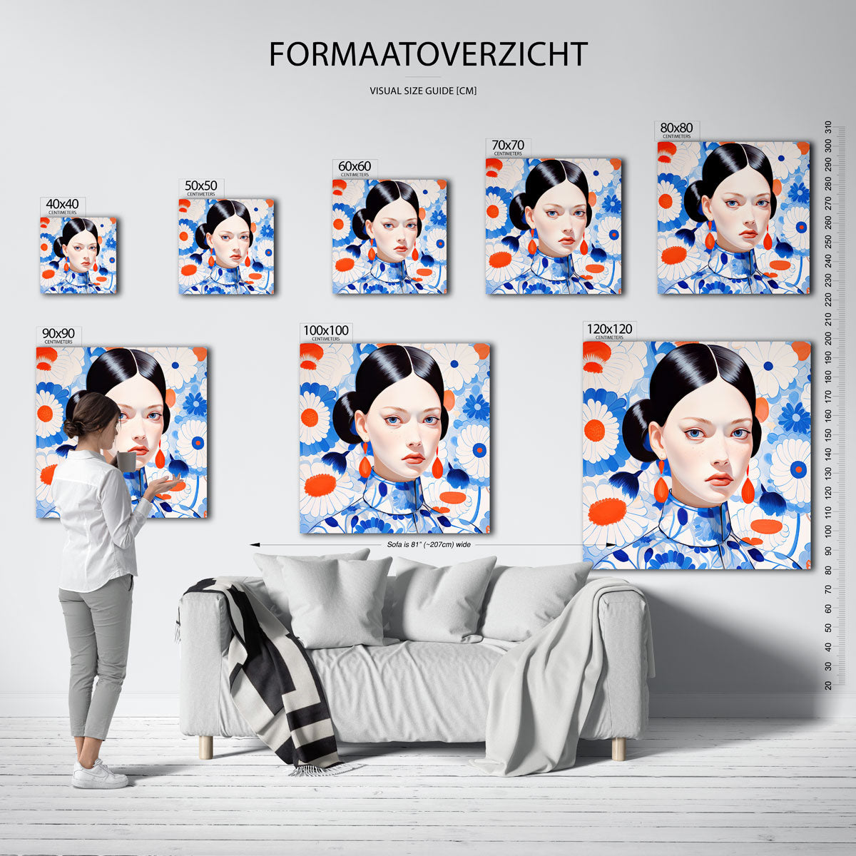 Vrouw met bloemen Poster