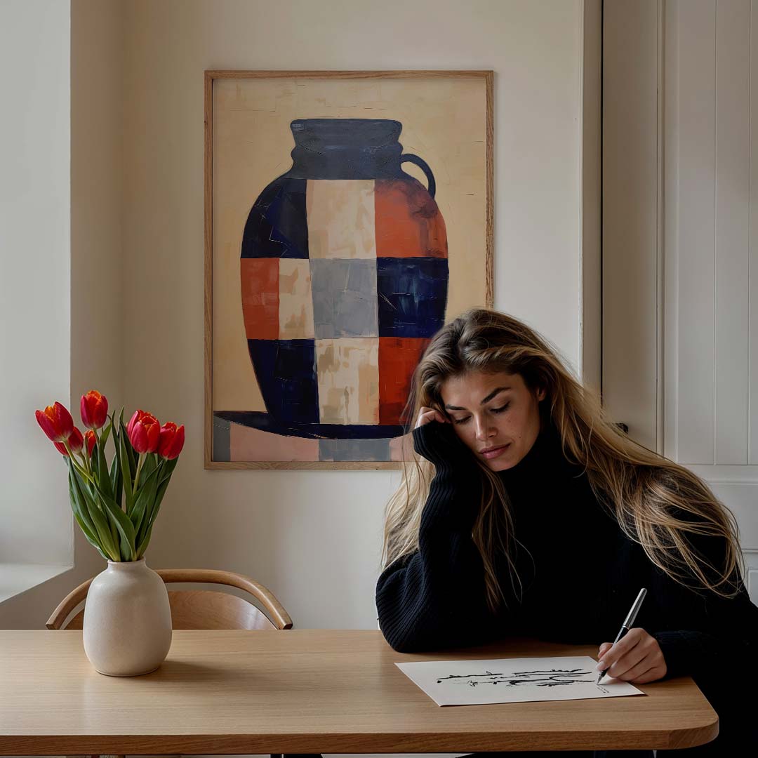 Kleurrijke Abstracte Vaas Poster-WallArtistic