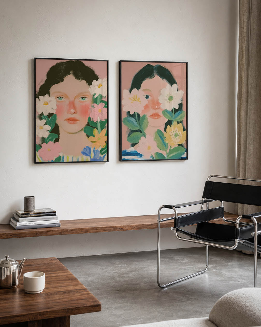 Bloemrijke portret Posterset