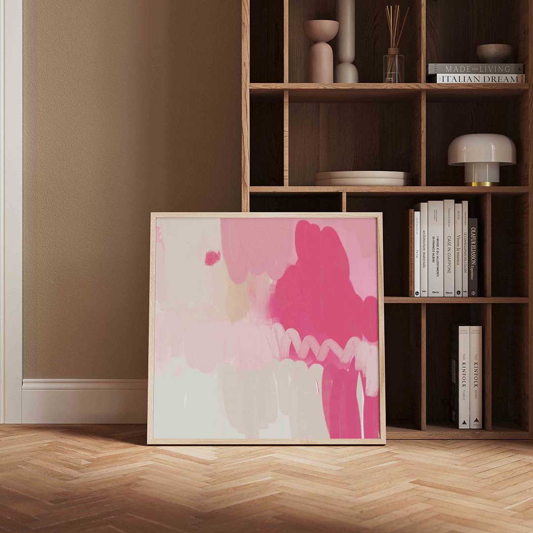 Roze en beige vormen Poster