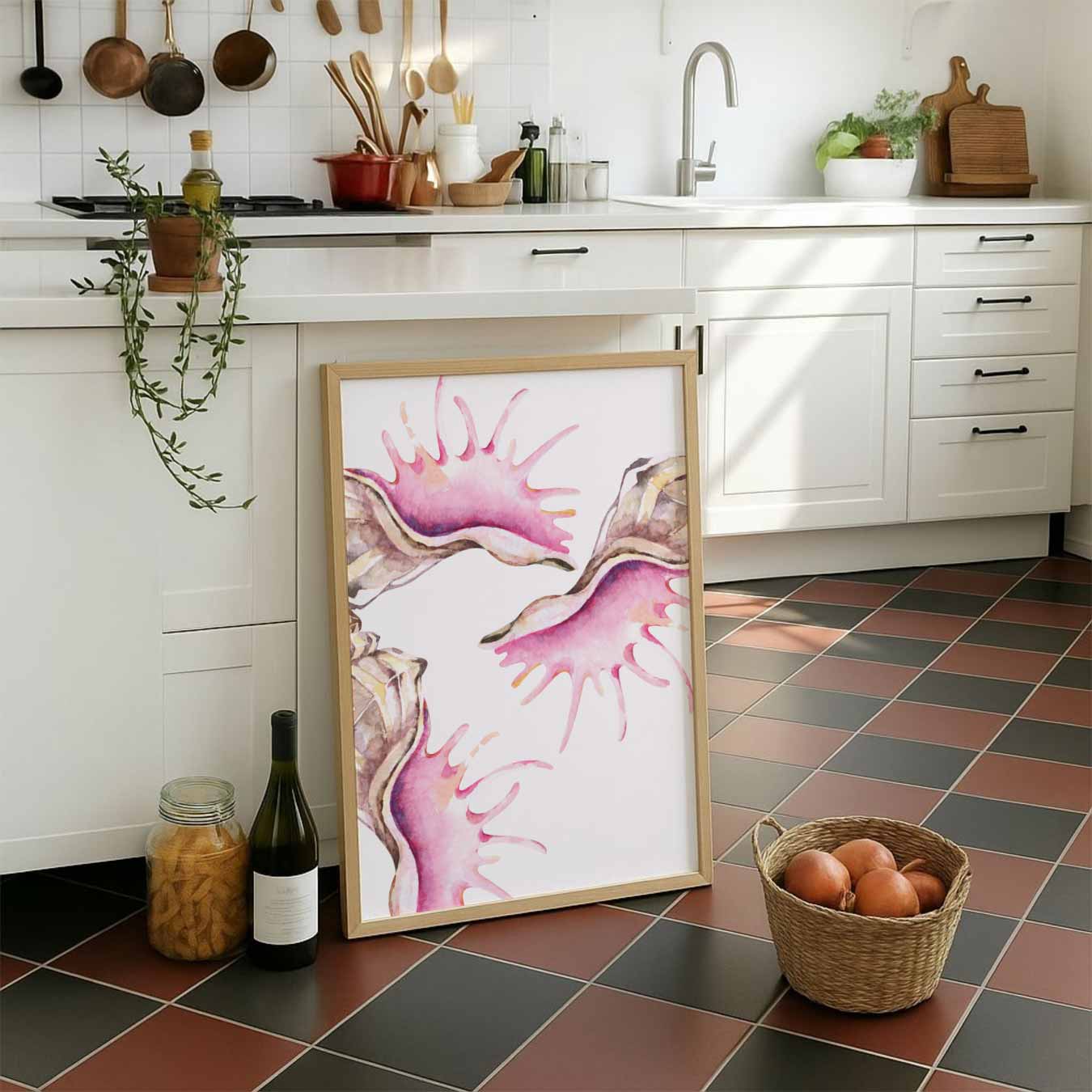 Roze Schelpen Poster-WallArtistic
