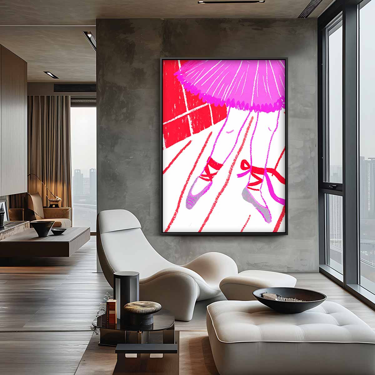 Ballerina Tussen Kleuren Kunstwerk-canvas-dibond-plexiglas-wanddecoratie-WallArtistic