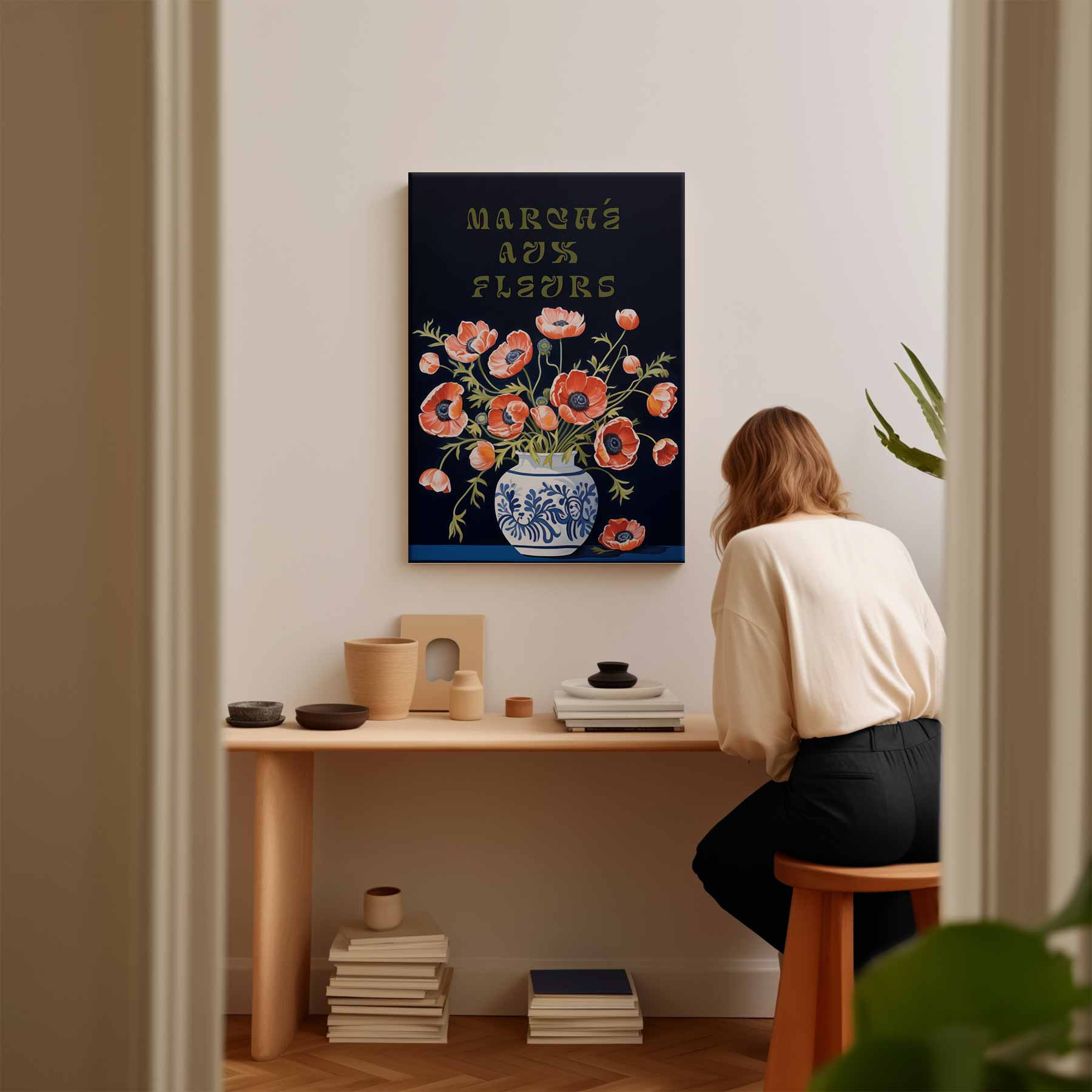 Marché aux Fleurs Schilderij Kunstwerk-canvas-dibond-plexiglas-wanddecoratie-WallArtistic