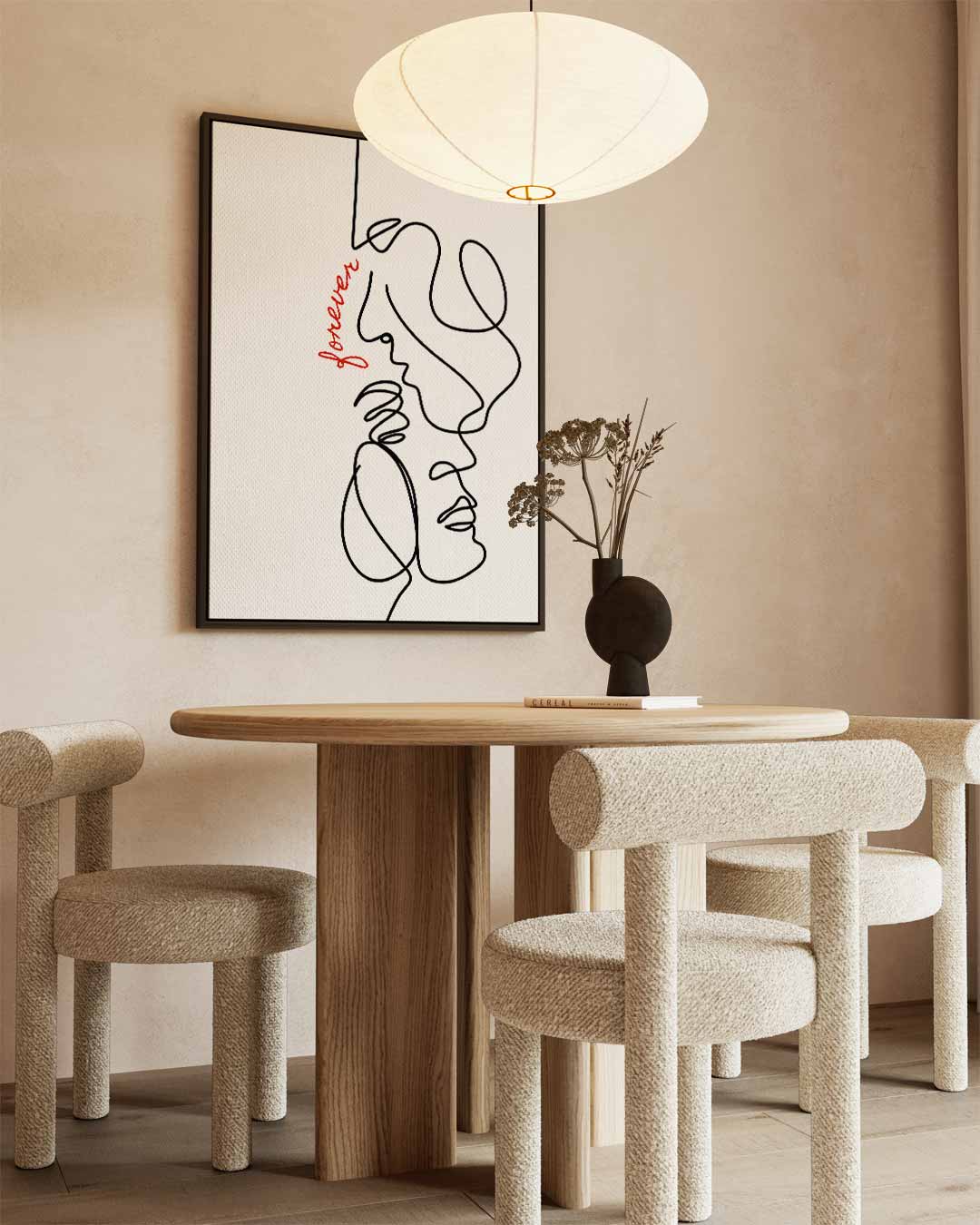 One Line Liefdeskunst Kunstwerk-canvas-dibond-plexiglas-wanddecoratie-WallArtistic