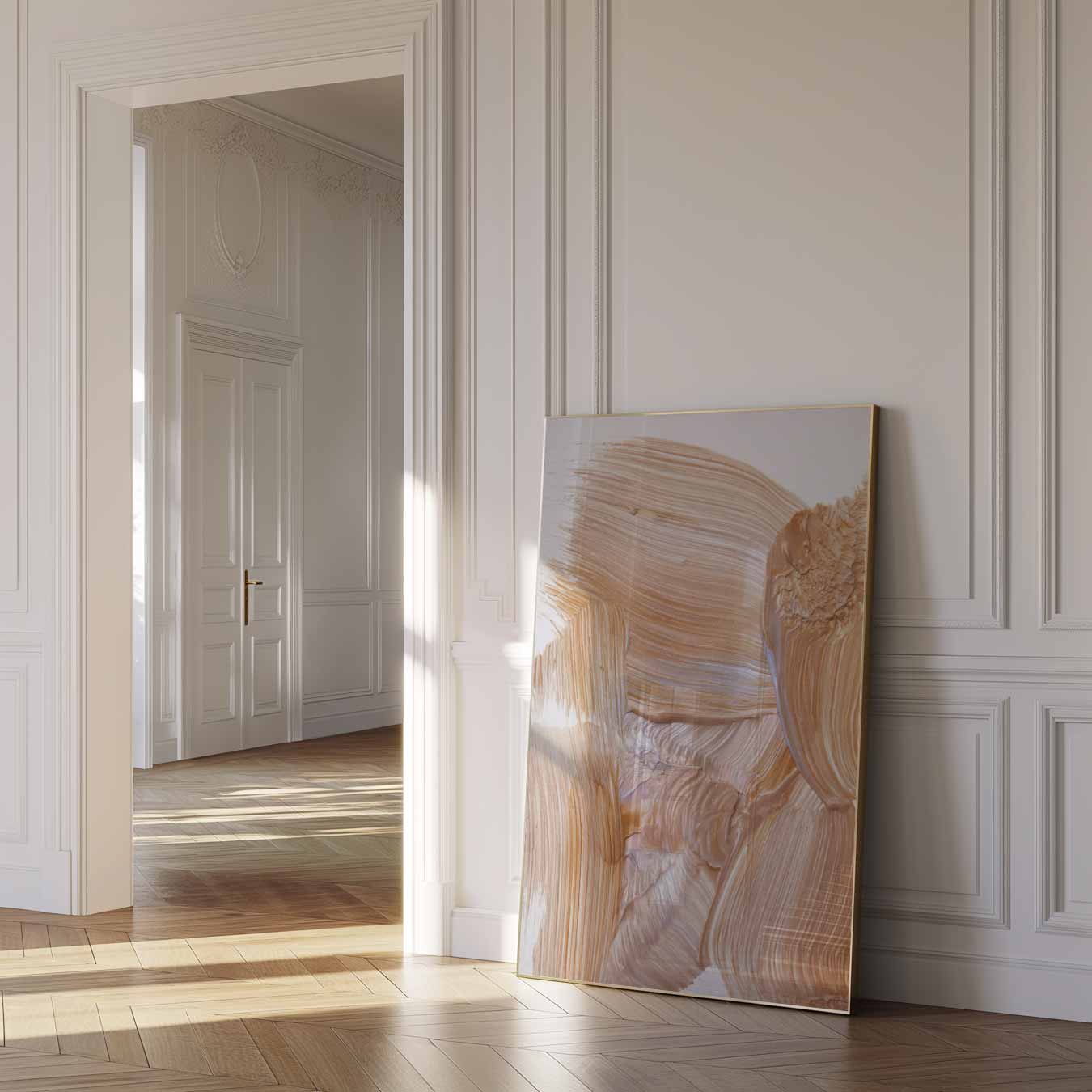 Zachte Aardetinten Abstracte Kunstposter-WallArtistic